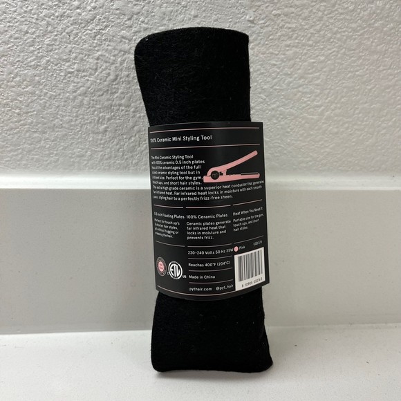 PYT Hair Pink Mini Ceramic Styling Tool Flat Iron Travel - Picture 2 of 6